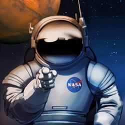 drawing nasa astronaut with text we need you